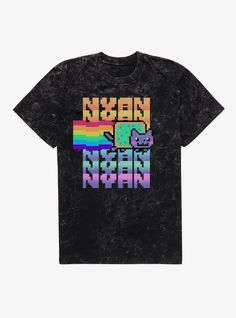 Please note: wash pattern may vary100% CottonMachine wash cold with like colors only. Do not bleach. Tumble dry low. Low iron if needed.ImportedListed in men's  unisex sizes Nyan Cat, Low Low, Top Graphic Tees, Low Iron, Pastel Rainbow, Graphic Tee Shirts, Mens Graphic Tee, Hot Topic, Bleach