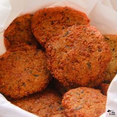 a close up of some food in a paper bag