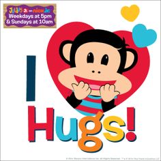 i love hugs with a monkey on it