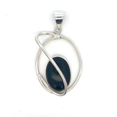 "Oval Black Onyx 925 Sterling Silver Large Bail Pendant Slide -  Handmade Modern Design- ET1220 Metal Content: Sterling Silver Chain is NOT included Stones: Black Onyx Stone Measurement: 24mm by 18mm Measurements Length with bail:  2 7/16\" (62mm) Width:  1 5/16\" (34mm) Bail opening size: 10mm x 7mm Weight: 20.19 Grams Stamps: 925 Condition: Excellent Pre-Owned Each piece is thoroughly examined and refinished as needed by our professional jewelers, tested to guarantee metal content,  graded by our in-house GIA (Gemological Institute of America) Graduate Gemologist, and inspected for quality before being carefully packaged and promptly shipped. Thank you for taking the time to shop with us! We have hundreds of more listings, with more being added every week! From necklaces to bracelets, th Modern Black Oval Link Jewelry, Black Oval Link Jewelry For Gifts, Black Sterling Silver Jewelry With Oval Link, Silver Oval Onyx Necklace, Silver Onyx Oval Necklace, Silver Onyx Oval Pendant Jewelry, Silver Onyx Oval Pendant, Silver Oval Onyx Jewelry, Silver Onyx Oval Jewelry