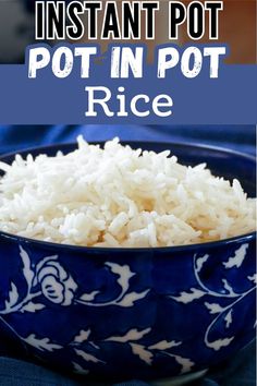 Bowl of rice with text "instant pot pot in pot rice". Instantpot Rice, Instant Pot Asian Recipes, Rice In The Instant Pot, Instant Pot Rice, Pressure Cooker Rice, Pressure Cooking Recipes, Cooking Basmati Rice, Cooking Rice, Pot Recipes Healthy