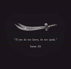 a knife with the words if you don't know, do not speak i am ali