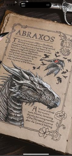 a book with an image of a dragon on it