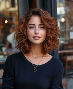 51 Gorgeous Lob Haircuts With Balayage, Highlights, And Trendy Colors Red Ginger Hair Color, Curly Lob Haircut, Perfect Red Hair, Wavy Lob Haircut, Haircuts With Balayage, Red Ginger Hair, Lob Haircut Layered, Bang Hair, Red Hair Colors