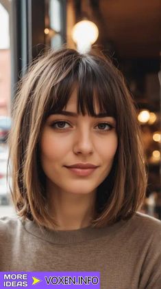 22 Explore Trendy Shoulder-Length Long Bobs for Every Hair Type - voxen.info Long Bob With Fringes, Bob Long Fringe, Bob And Bangs Haircut, Shoulder Length Hair Short Bangs, Shoulder Length Haircut With Fringe, Shoulder Length Hair With A Fringe, Short Hair W Wispy Bangs, Short Bob Hair With Fringe, Bob Hair Fringe