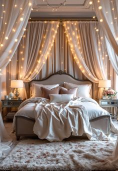 Basement Bedroom Ideas Bedroom Theme, Romantic Holiday, Christmas Decorations Bedroom, Christmas Bedroom