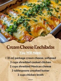 a recipe for cream cheese enchiladas