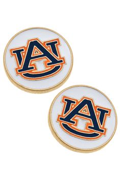 two white and orange auburn university coasters