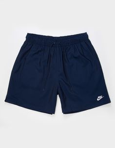 Nike Club Woven Flow Shorts. Sporty And Versatile, These Woven Shorts Are Made For Easygoing Daily Comfort. The Fit Is Designed To Hit Above-The-Knee And Feel Relaxed Through The Seat And Thighs To Keep Them From Feeling Restrictive, Especially In Warmer Weather. Mesh Lining Helps You Stay Cool And Comfy Around Town. Pair Them Up With A Tee And Your Favorite Nike Sneakers For A Look That Gets You Out There Looking And Feeling Great. Soft Elastic Waistband With Outer Drawcord Helps You Find A Comfy, Secure Fit. Hand Pockets. Back Pocket With Hook-And-Loop Closure. Embroidered Nike Futura Logo At Left Thigh. Side Vents. 6" Inseam. 100% Polyester. Machine Wash. Imported. Flow Shorts, Wwe T Shirts, Flannel Sweatshirt, Boys Graphic Tee, Girls Graphic Tee, Chino Jeans, Girls Blouse, Mens Trends