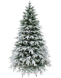 a white christmas tree covered in snow