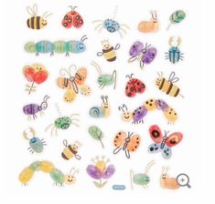 an assortment of bugs and ladybugs stickers