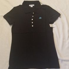 Black Polo Shirt With Teal A87. Brand New And Never Been Worn. In A Pet/Smoke Free Home Bday List, Polo Shirt Style, Polo Shirt Colors, Black Polo Shirt, Black Polo, Birthday List, Polo Shirt Women, Dream Clothes, Polo Shirts