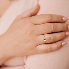 Shimmering wings, delicately perched on your finger 🦋 our graceful Tiny Butterfly Ring is sustainably handcrafted to order order, right here in our little studio! Check out the entire Butterfly Collection and our Butterfly Ring for a larger version of this ring! DETAILS Available in 14k gold filled, 14k rose gold filled, sterling silver, solid 14k yellow gold or solid 14k rose gold. The band is smooth and is approximately 1.4mm. The butterfly measures 5mm across. Each ring sold separately. Cute Ring Aesthetic, Butterfly Ring Gold, Delicate 14k Rose Gold Stackable Rings, Rose Gold Initial Ring For Promise, Delicate Rose Gold Butterfly Ring For Promise, Delicate Midi Rings With Single Diamond For Gifts, Delicate Midi Rings With Single Diamond As Gift, Dainty Rose Gold Butterfly Open Ring, Delicate Single Diamond Midi Rings As Gift