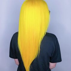 Bright Yellow Hair, Colored Locks, Flame Hair, Unnatural Hair Color, Bold Hair Color, Hair Tint, Hair And Beauty, Creative Hairstyles