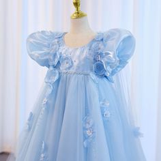 Make your little girl feel like a princess with our Dreamy Vow Sky Blue Arabic Flower Girl Dress. The delicate 3D flowers and crystal embellishments, along with a stunning cape and puffy sleeves, will make her stand out at any wedding or birthday party. Available now in charming sky blue. Yellow Evening Dresses, Silver Evening Dress, Grey Evening Dresses, Champagne Evening Dress, Gold Evening Dresses, Green Evening Dress, Pink Evening Dress, White Evening Dress, Red Evening Dress