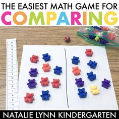 the easyest math game for comparing with legos and dices on top of a table