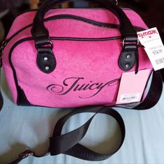 Brand New With Tags Trendy Pink Satchel For On-the-go, Trendy Pink Satchel, 2000s Clothes, Juicy Couture Bags, Dog Logo, Juicy Couture, Black Pink, Bag Lady, Brand New