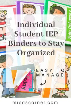 individual student iep binders to stay organized