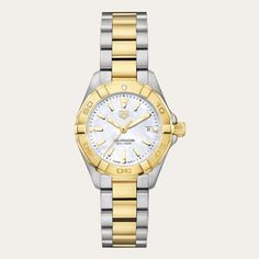 TAG HEUER Aquaracer Ladies Watch WBD1420.BB0321 | TimePieceStore (TPS)  #tagheuer #tagheuerwatches #giftideas #giftideasforwomen #giftideasforher #watchesforwomen #timepiecestore Tag Heuer Women, Diamond Watches Women, Tag Heuer Aquaracer, Swiss Army Watches, Tag Heuer Watch, Seiko Watches, Rolex Daytona, Yellow Gold Bracelet, Two Tone Watch