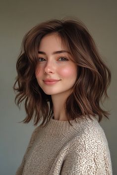 Haïr Cut Style For Short Hair, Shoulder Length Hair Inspiration, Shoulder Skimming Bob, Shoulder Length Hair One Length, Shoulder Length Brown Hair With Bangs, Medium Short Haircut Women, Layer Cut For Short Hair Shoulder Length, Shoulder Length Haircut Layers, Shoulder Length Hair No Bangs