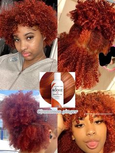 Ginger And Light Brown Hair, Multi Colored Dyed Hair, Dye Hair Natural Hair, Different Ginger Hair Colors, Copper Hair For Black Women, Hair Color For Fall Black Women, 350 Natural Hair Color, Fall Hair Color Black Women Natural, Burnt Ginger Hair