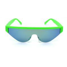 Unisex oversize shield half rim 80s' disco robotic futuristic rectangular sunglasses. Size: one size.  Color: Green.  Gender: female.  Age Group: adult. Teal Mirror, Yellow Mirror, Big Bags Fashion, Sunglasses Yellow, Funky Sunglasses, Yellow Mirrors, 80s Disco, Fashion Shades, Mirrored Aviators