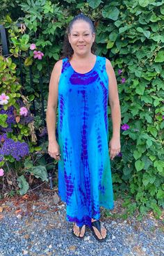 "Plus Size Summer Tank Dress, Tie Dye Tank Dress, Cotton Gauze Dress Dress, Shift, Dyed in Blues & Purple,, One Size or Plus - we do have the matching mask listed - free with $100 order Great dress, loose fitting and flowing, This fabric is a cool cotton gauze. This is the pattern I have been making the past few years. The only place it fits is the bust measurement under the arm - the rest is quite loose, you can see it drapes well. Yes, a little longer in the front that the sides. From the Shou Blue Summer Dress With Natural Dye, Blue Bohemian Dress With Natural Dye, Casual Tie Dye Dress With Natural Dye, Casual Tie-dye Dress With Natural Dye, Casual Tie Dye Dress, Hand Dyed Blue Bohemian Dress, Bohemian Hand Dyed Blue Dress, Casual Hand Dyed Cotton Dress, Blue Hand-dyed Beach Dress