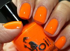 neon orange Boii Nail polish Orange Nail Polish Colors, Neon Orange Nails, Neon Nail Polish, Orange Nail Polish, Orange Nail, Colorful Nail Designs, Easter Nails, Neon Nails, Orange Nails