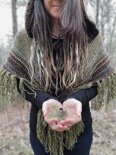 MADE TO ORDER  Unique hooded shawl. Hand crocheted/wooven. Customable in the earthy color or colors of your choice. Available size: one size fits most. Hand wash in cool water and dry flat. ** Do not machine wash/dry ** To minimise the wastes on Mother Earth, essential wrapping for shipping is used only and is recyclable. Thank you for visiting my shop! Please visit www.pricotcrochet.com for more informations on other products or how to take care of hand crocheted items. 🌿PLEASE READ CAREFULLY? Bohemian Hooded Brown Poncho, Bohemian Poncho For Cold Weather, Bohemian Hooded Shawl For Winter, Bohemian Yarn Outerwear For Winter, Witch Shawl, Irish Witch, Witch Crochet, Festival Vest, Hooded Shawl