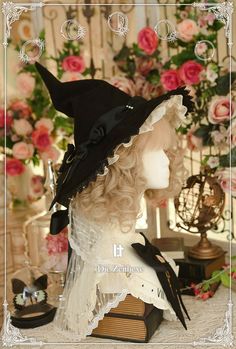 Lost Tree -Die Zeithexe- Ouji Lolita Headdresses Fashion Headpiece, Halloween Costumes 2022, Ouji Fashion, Hot Halloween, Witch Fashion, Witch Outfit, Hat Ideas, Halloween Make