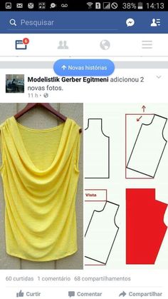 an image of a woman's top on the facebook page with instructions to make it