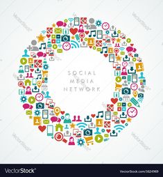 social media network logo made up of icons