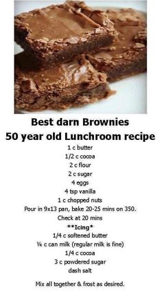 the recipe for brownies is displayed on an iphone