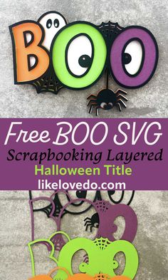 halloween themed paper cut outs with the words boo svg and spooking eyes