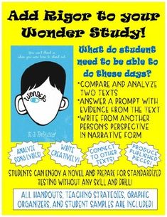 Looking to add rigorous activities to a popular book? What are students asked to do on standardized tests these days?!? They need to be able to: compare and analyze two texts, answer a prompt with evidence from the text, and write from another person's perspective in a narrative format. ALL of these are included! Perspective Writing, Wonder Activities, Essay Format, Paragraph Essay, Writing Assignments