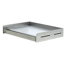 a stainless steel tray with two compartments on the bottom and one drawer in the middle