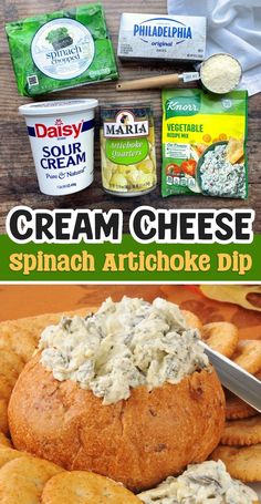 cream cheese spinach artichoke dip is an easy appetizer for any occasion