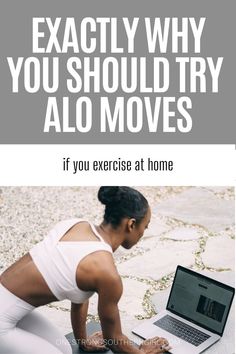 a woman sitting on the ground working on her laptop with text overlay that reads, exactly why you should try to avoid trying