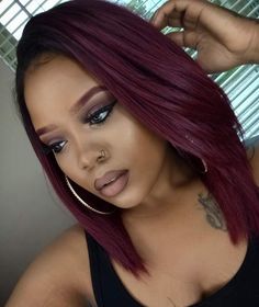 Burgundy Hair Black Woman, Plum Hair On Black Women, Plum Color Hair On Black Women, Cranberry Hair Color On Black Women, Burgandy Hair Color Highlights, Burgundy Hair Color On Black Women, Wine Red Hair Color For Black Women, Wine Hair Color Black Women, Burgundy Underneath Hair