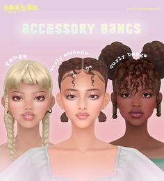 three different types of braids are shown in front of a pink and white background