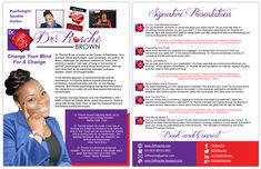 Professional Speaker one sheet samples and graphic design services Press Kits, Speaker Kits, Motivational Speaking, Interview Prep, Body Spa, Speaker Design, Press Kit, Media Kit, Public Speaking