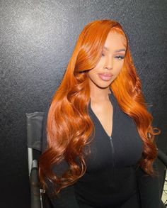 Ginger Hair Black Women Curly Wig, Ginger Hair Wigs Black Women, Ginger Lace Wig, Gold Prom, Ginger Hair Color, Hair Idea, Chic Type