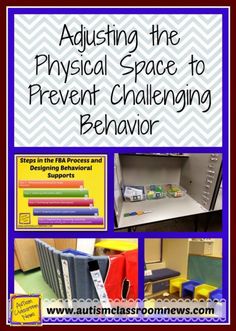 an advertisement with the words adjusting the physical space to prevent challenging behavior in this classroom