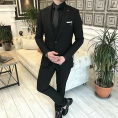 Full Black Suit, Suit For Men Wedding, Stylish Mens Suits