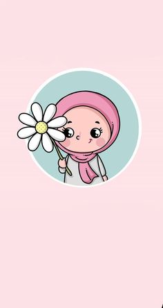 a cartoon character with a flower in her hand