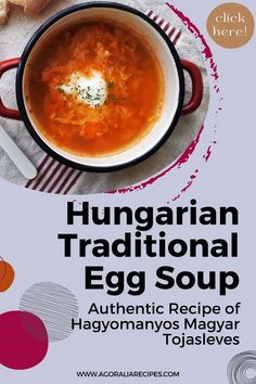 the cover of hungarian traditional egg soup