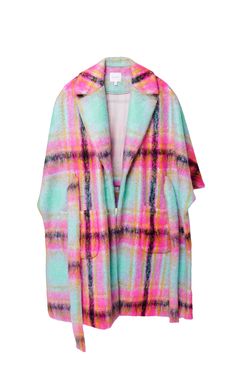 Click product to zoom Belted Cape Coat, Plaid Cape Coat, Belted Cape, Tartan Coat, Plaid Wool Coat, Plaid Capes, Fashion Diary, Statement Coat, Cropped Coat