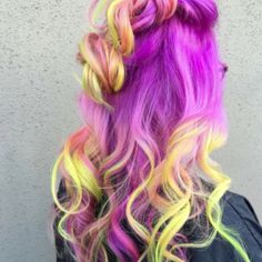 Yellow Hair Color, Rainbow Hair Color, Multi Colored Hair, Neon Hair, Bright Hair Colors, Multicolored Hair, Brave Girl, Bright Hair