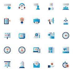 the icons are designed to look like they have different types of technology and devices on them