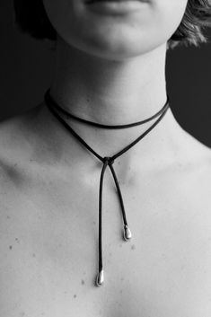 Elegant Shoelace Choker | Sophie Buhai Minimalist Lariat Necklace With Adjustable Cord, Adjustable Teardrop Minimalist Lariat Necklace, Sophie Buhai Jewelry, Cord Choker, Sophie Buhai, Black Choker, Choker Collar, Cord Necklace, Chain Choker